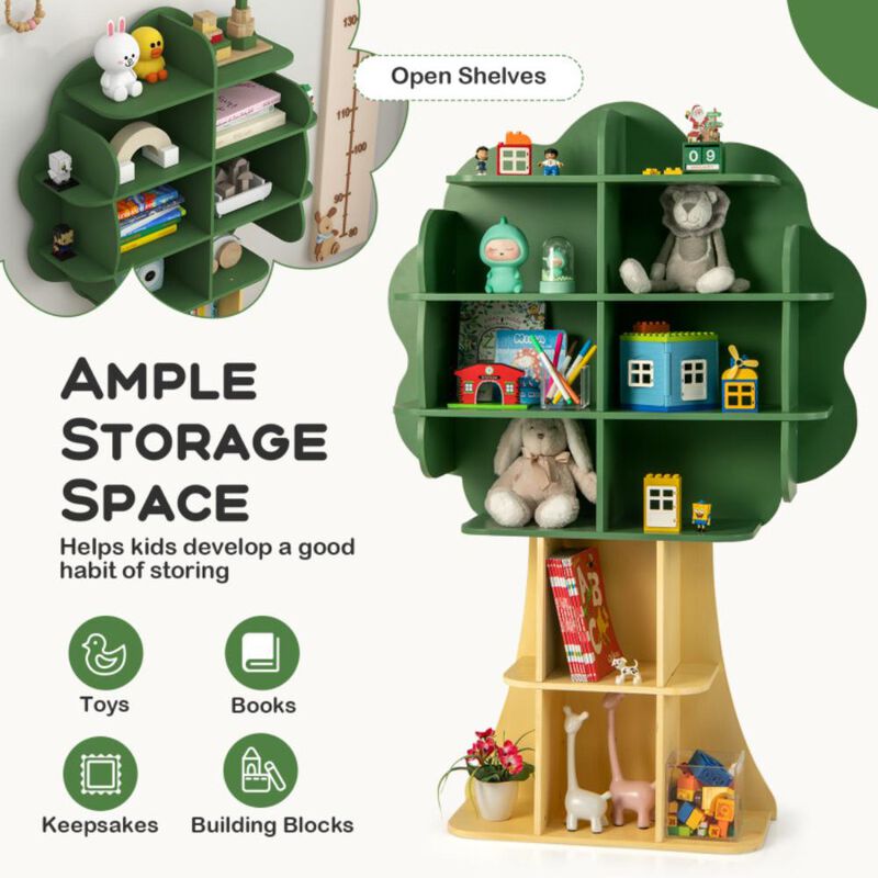 Hivvago Kids Bookcase Shelf Toy Storage Organizer with Open Storage Shelves