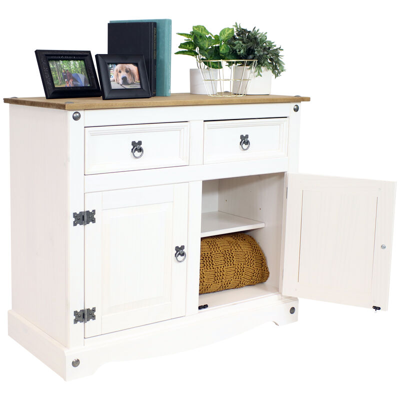 Sunnydaze Solid Pine Console Table with Drawer - 31.5 inches H