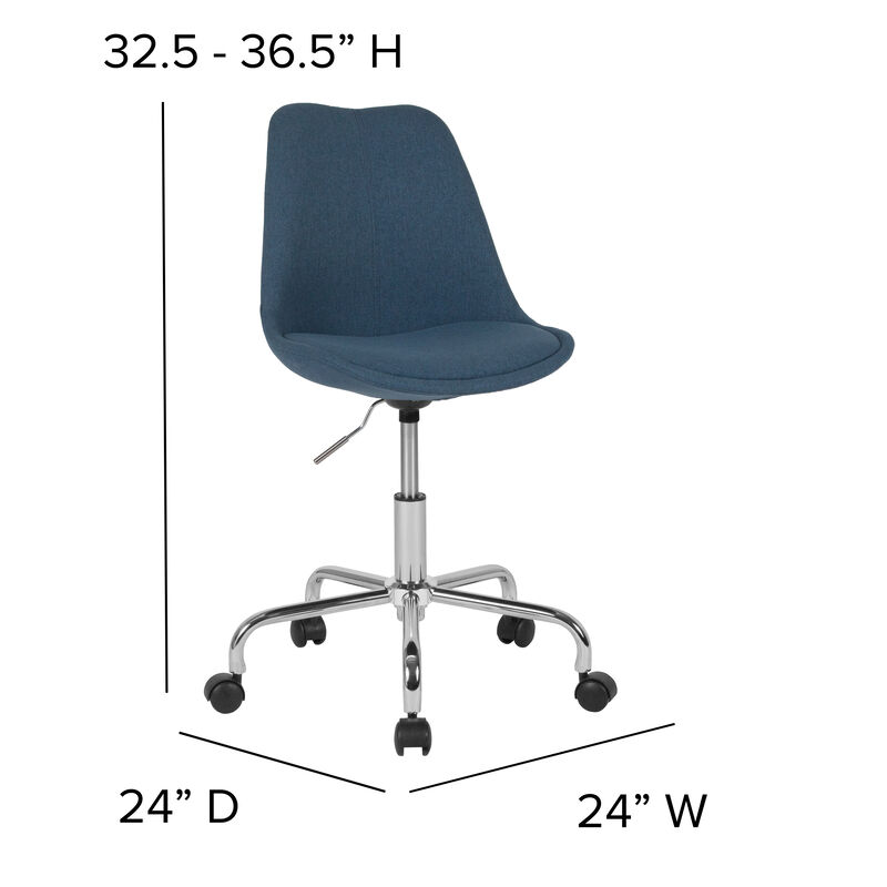 Aurora Series Mid-Back Fabric Task Office Chair with Pneumatic Lift and Chrome Base