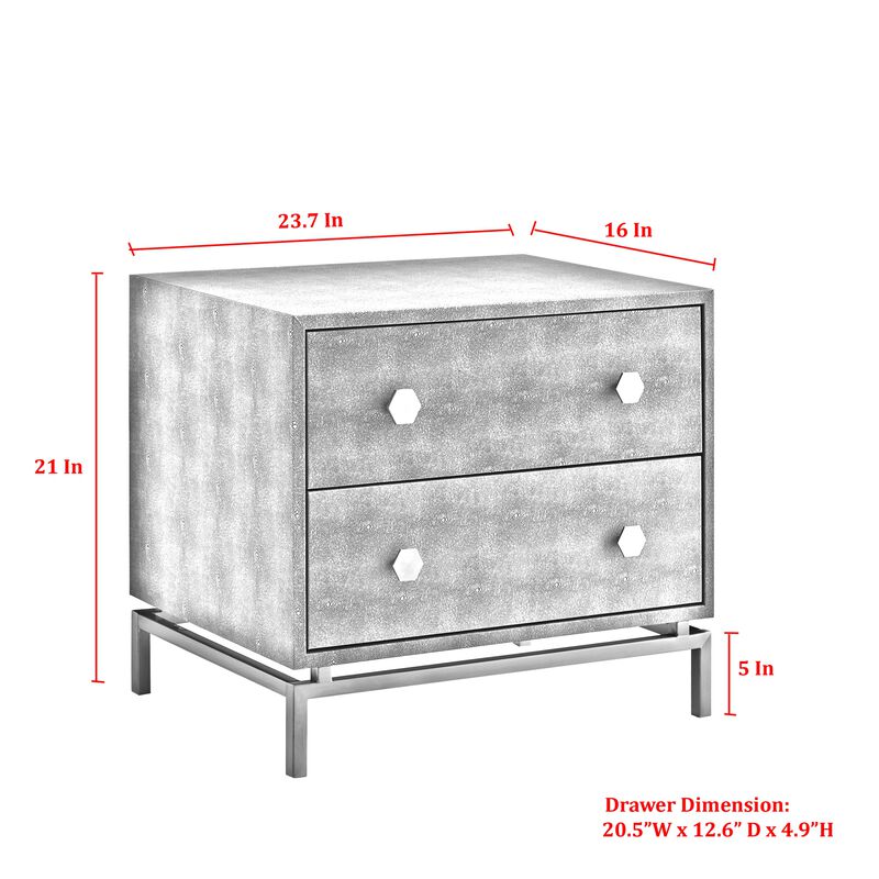 Nicole Miller Emmi Faux Shagreen Side Table