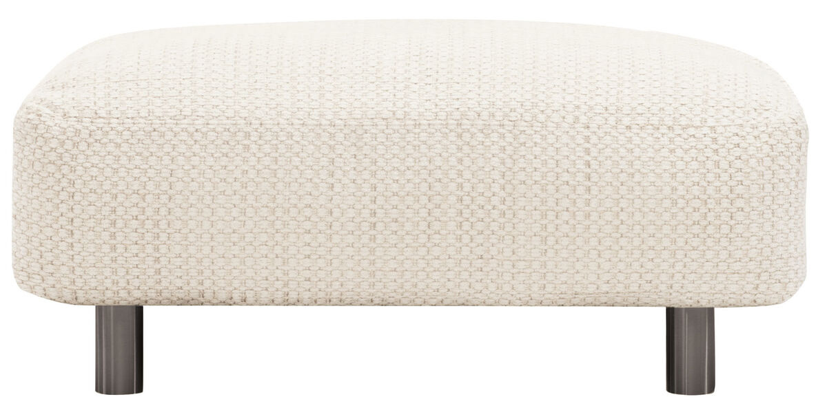 Avanni Outdoor Ottoman with Matte Black Legs