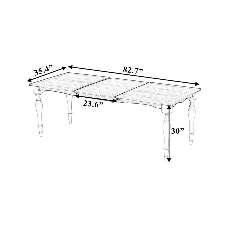 Merax Vintage Traditional Extendable Dining Table with Removable Leaf