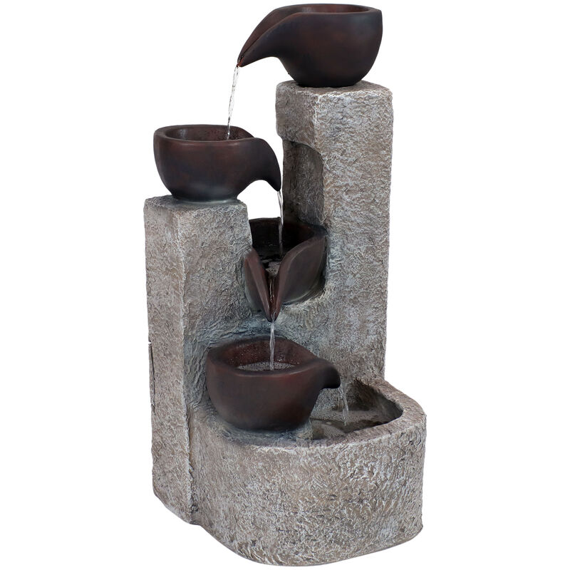 Sunnydaze Aged Tiered Vessels Solar Water Fountain with Battery - 29 in