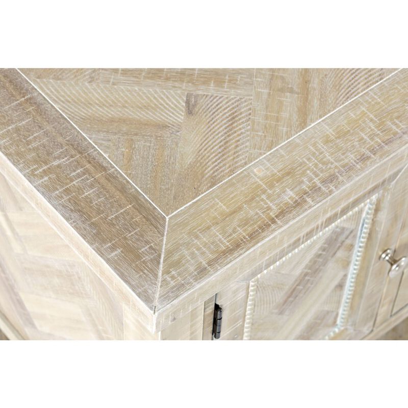 Jofran Fairview Transitional Herringbone Contemporary Distressed Acacia Buffet Server