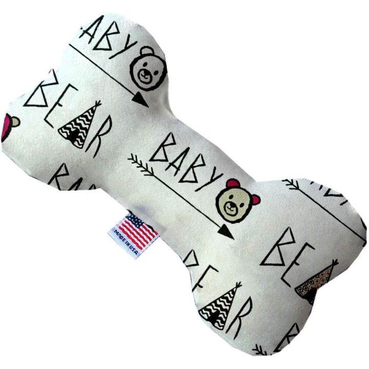 Baby Bear 6 Inch Canvas Bone Dog Toy