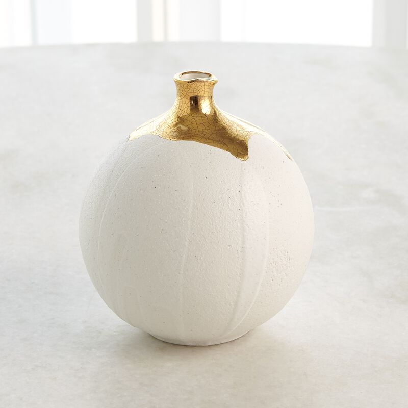 Dipped small Golden Crackle Vase