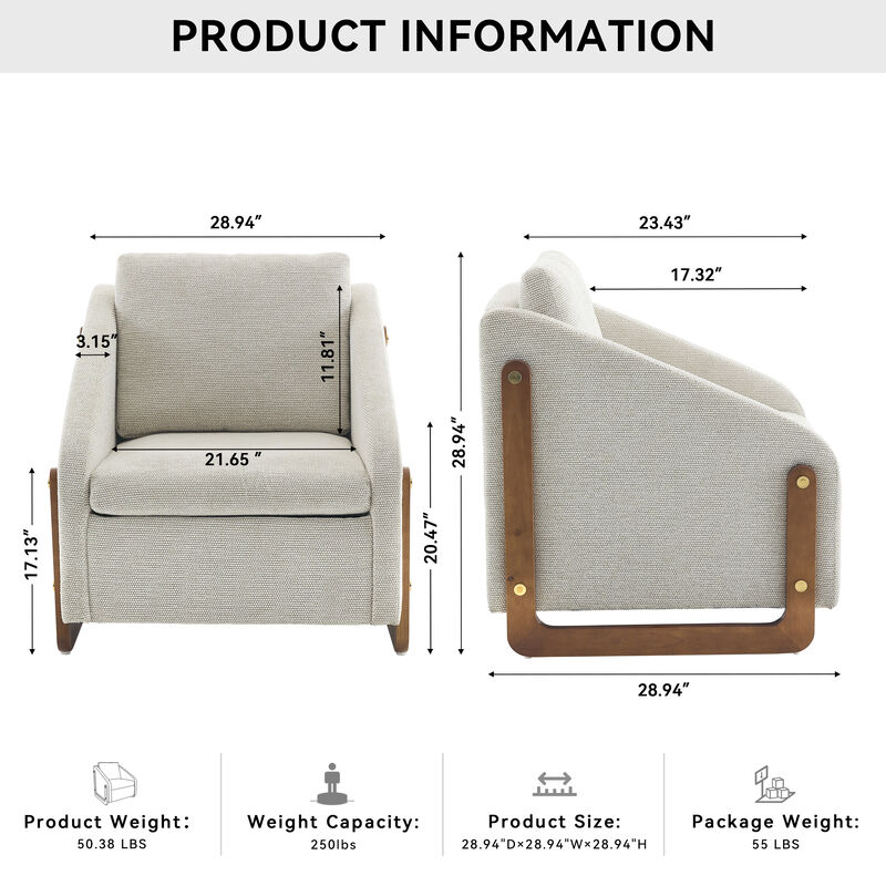 Merax Modern Upholstered Chenille Armchair Accent Leisure Chair