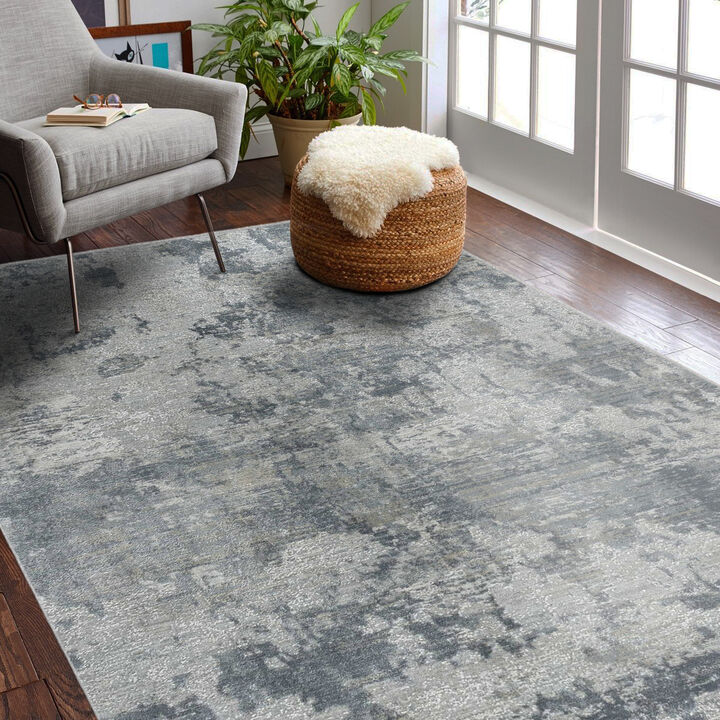 Melo Rug Branch Modern Abstract Coastal Blue Grey Indoor Area Rug