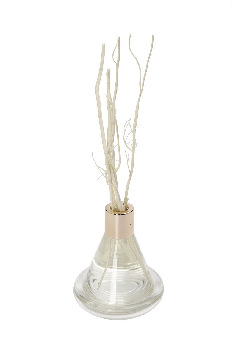 Clear Cone Shaped Reed Diffuser With Tray, "Zen Tea" Scent