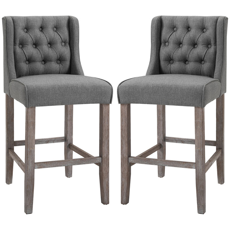 Dual 40" High Back Countertop Height Dining Stool Seat Accent Furniture Set