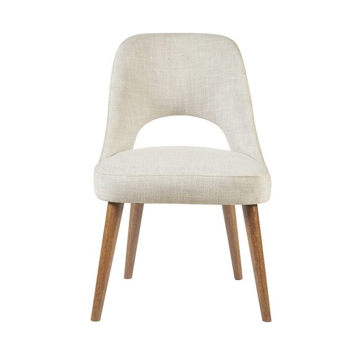 Starlight Canyon Home Beige Upholstered Side Chairs with Rubber Wood Legs – Set of 2 for Dining