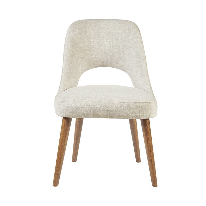 Starlight Canyon Home Beige Upholstered Side Chairs with Rubber Wood Legs – Set of 2 for Dining