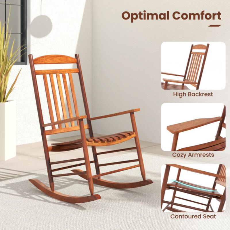 Hivvago 3-piece Outdoor Poplar Wood Rocking Bistro Set