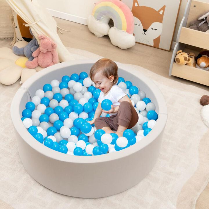 Hivvago Kiddie Baby Playpen with 200 Ocean Balls and Storage Bag-Gray