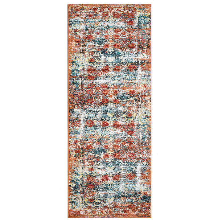 RUGSOTIC CARPETS MACHINE MADE HEATSET POLYPROPYLENE AREA RUGS  - 3'2''x10', Runner Shape, Caramel Color, Classic Oriental Traditional  Design, Midium Pile Machine Made Area Rugs (M00037)