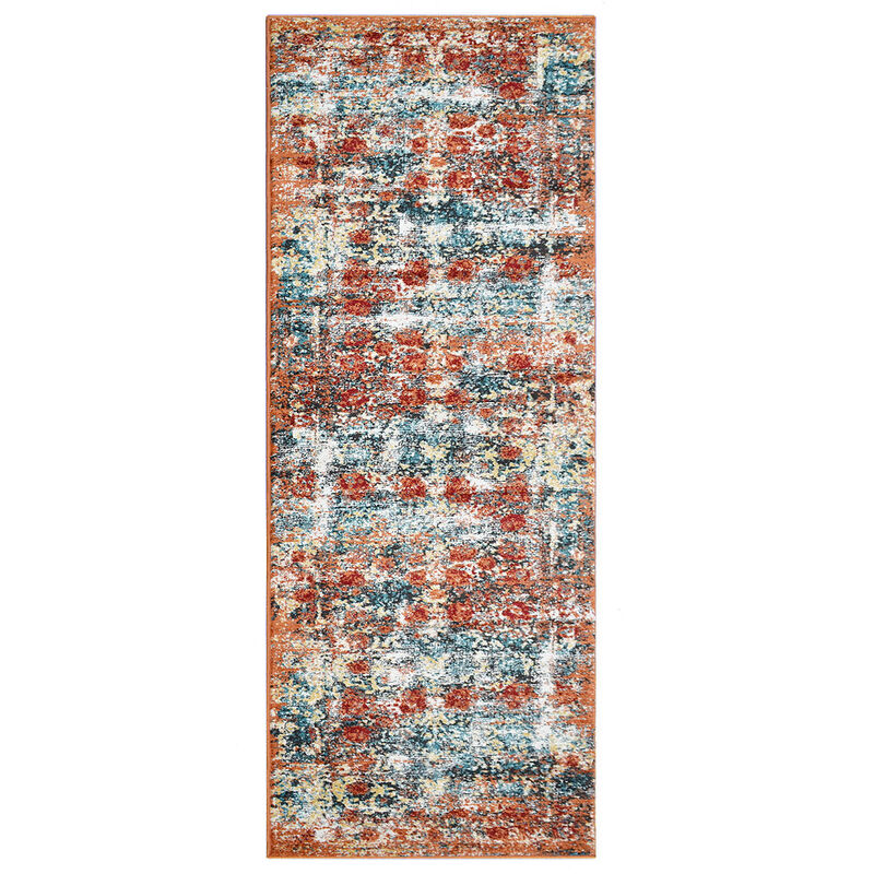 RUGSOTIC CARPETS MACHINE MADE HEATSET POLYPROPYLENE AREA RUGS  - 3'2''x10', Runner Shape, Caramel Color, Classic Oriental Traditional  Design, Midium Pile Machine Made Area Rugs (M00037)