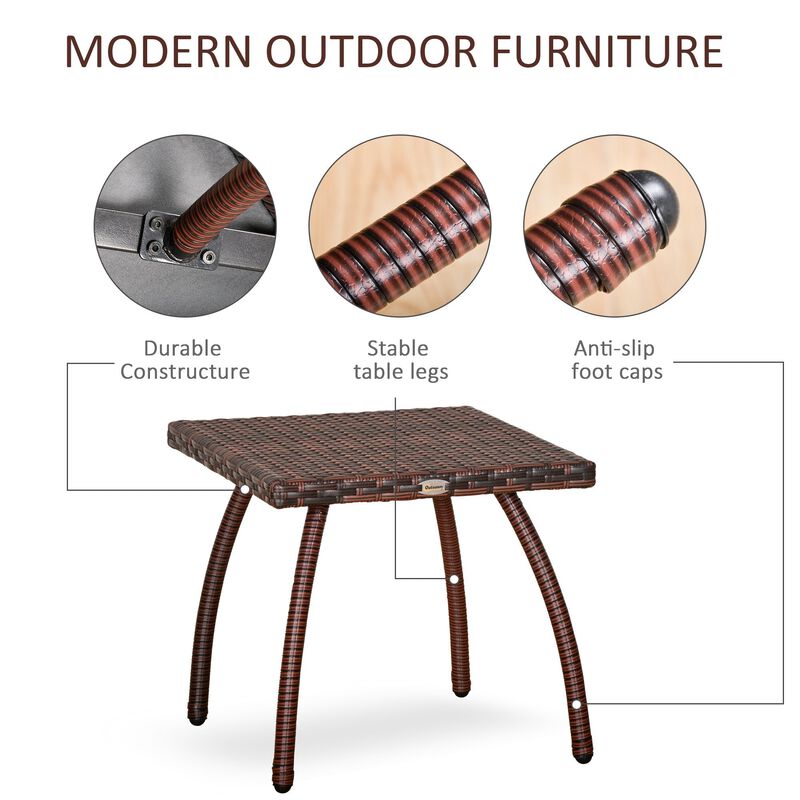 Outdoor Side Table: Wicker Patio Furniture with All-Weather Material
