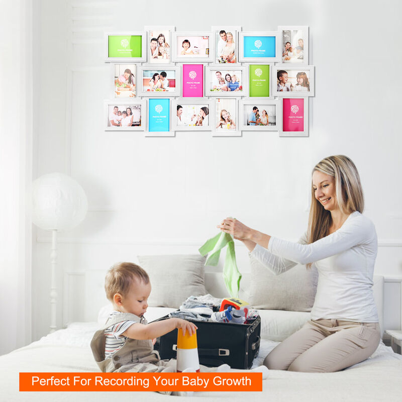 18-Opening Picture Frame Collage for Photos, Glass Protection Display