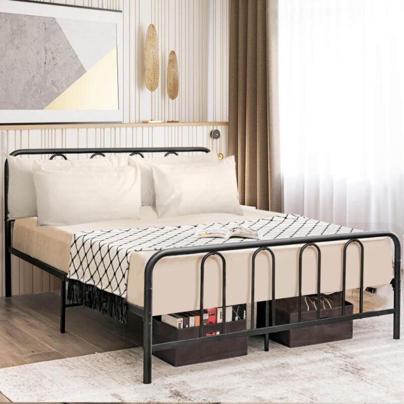 Hivvago Metal Bed Frame with Headboard and Footboard