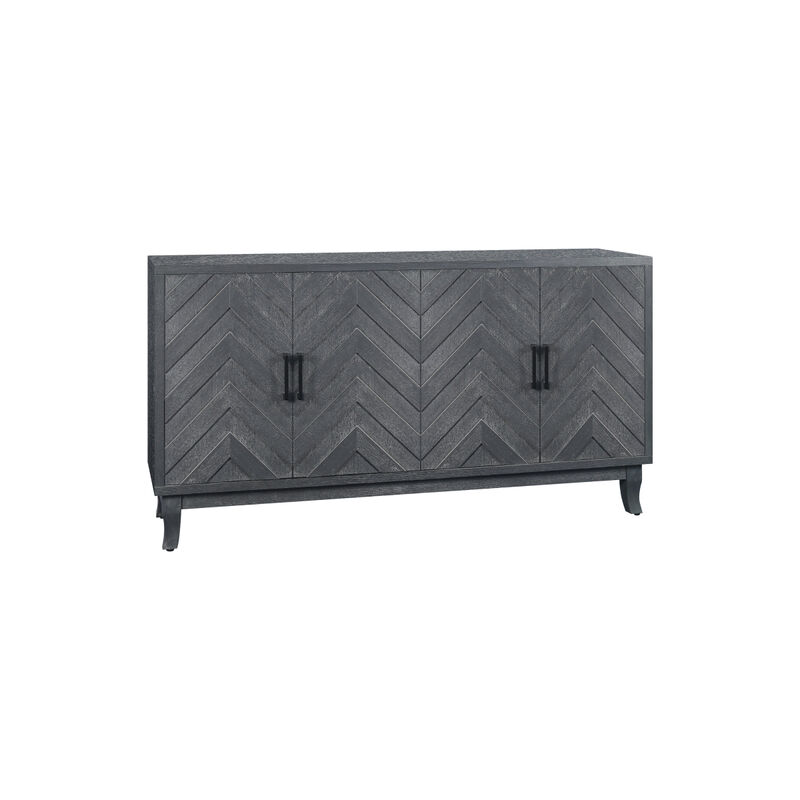 Vintage Style Buffet Cabinet with 4 Doors, Taupe Grey
