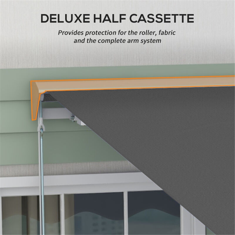 Remote-Controlled Retractable Awning for Patio Deck or Garden Shade