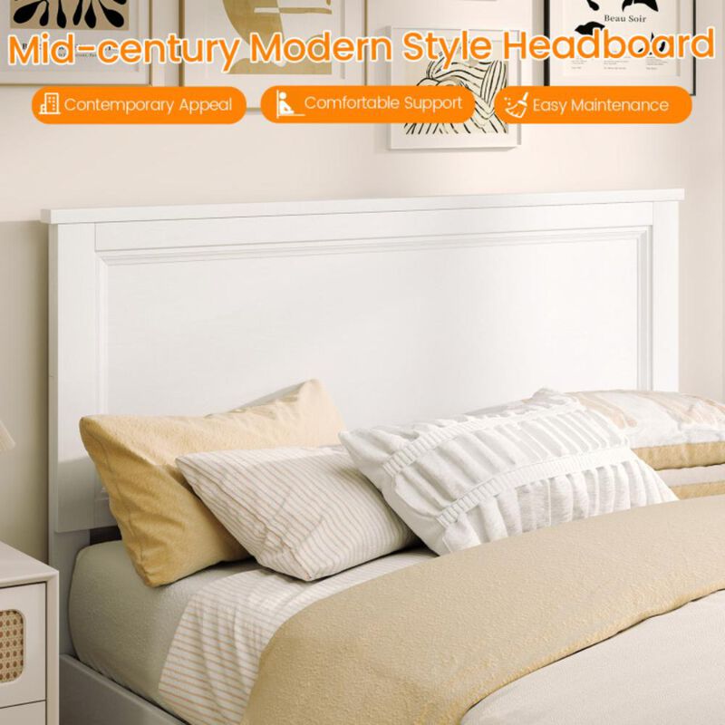 Hivvago Full Size Platform Slat Bed Frame with High Headboard