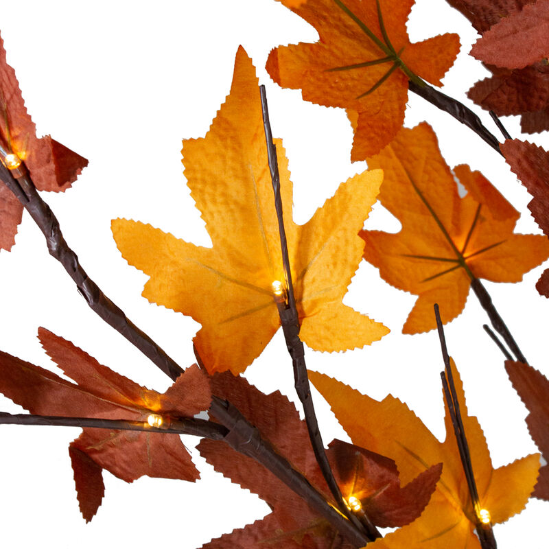 6' Pre-Lit LED Brown Maple Artificial Tree- Clear Lights