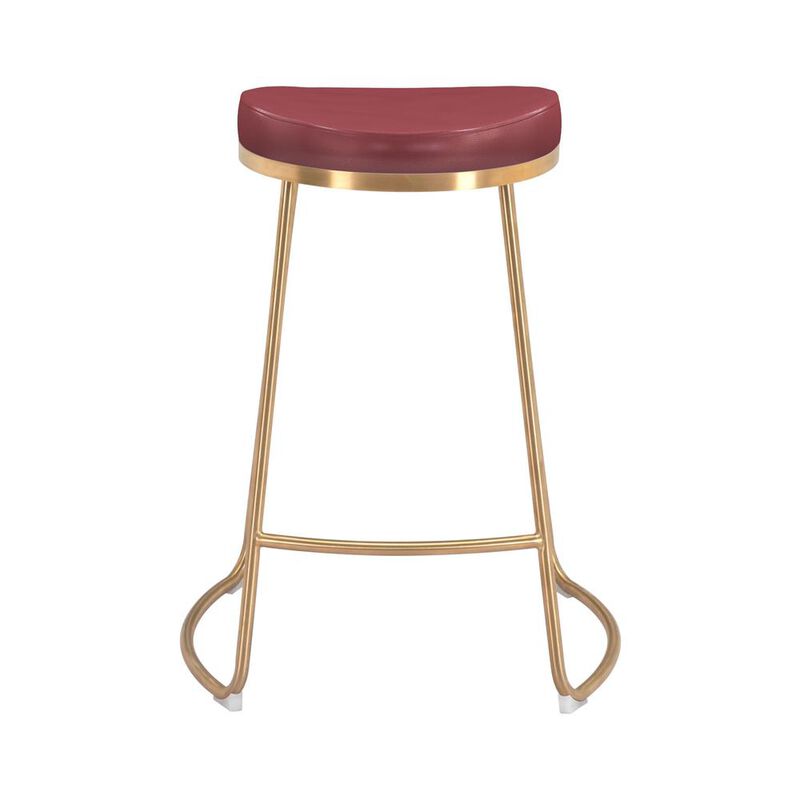 Belen Kox Bree Counter Stool (Set of 2), Burgundy, Belen Kox