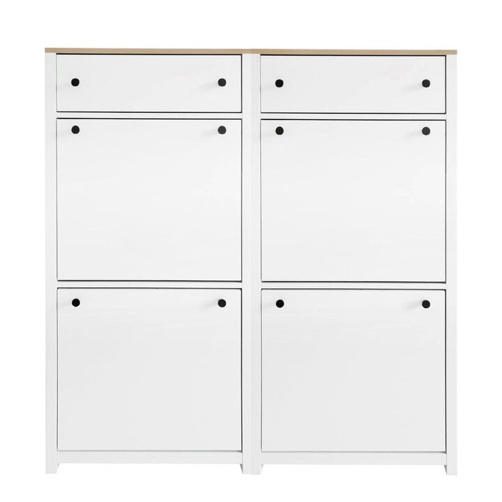 Merax Modern Style Shoe Rack with 4 Flip Drawers