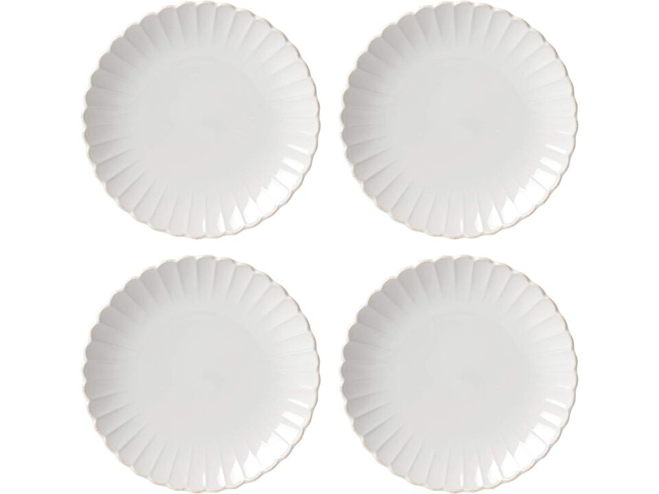 Lenox French Perle Scallop 4-Piece Dinner Plate Set