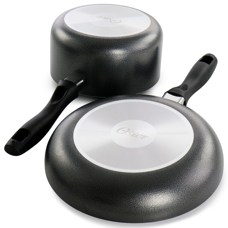 Oster Clairborne 7 Piece Non Stick Aluminum Cookware Set in Granite Grey