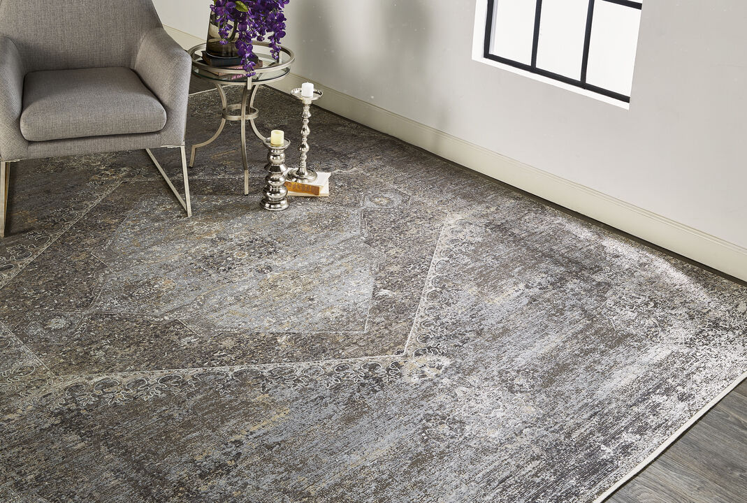 Sarrant 3963F Gray/Silver/Ivory 2' x 3' Rug