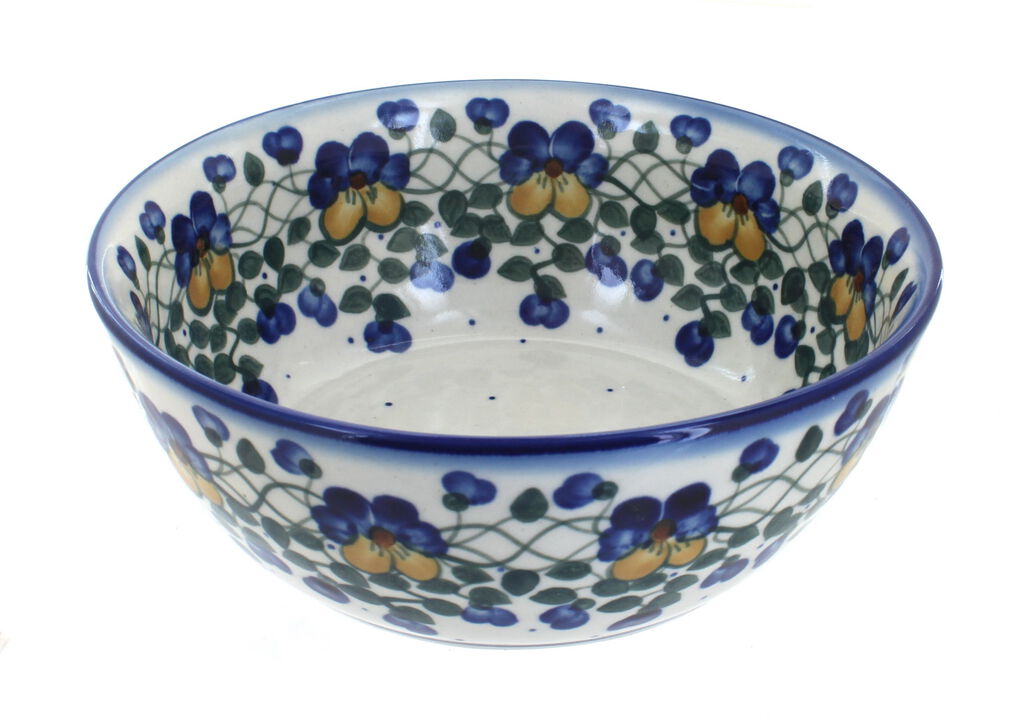 Blue Rose Polish Pottery Large Bowl