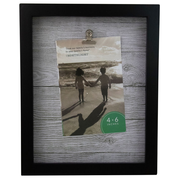 10" Classical Rectangular 4" x 6" Photo Picture Frame with Clip - Black and White