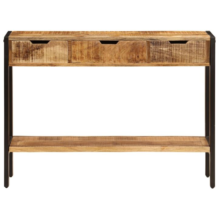 vidaXL Console with 3 Drawers 43.3"x13.8"x29.5" Solid Mango Wood