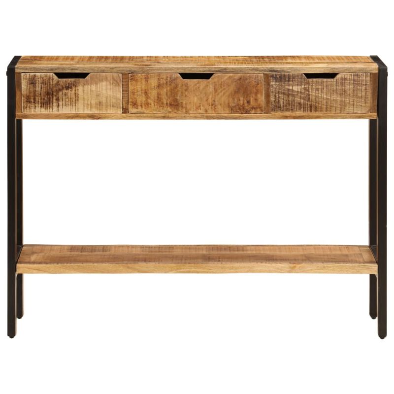 vidaXL Console with 3 Drawers 43.3"x13.8"x29.5" Solid Mango Wood