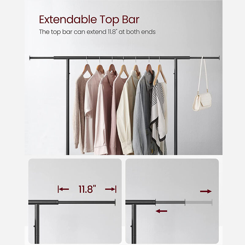 Heavy-Duty Double Rod Industrial Rolling Garment Rack with Wheels & Shelf