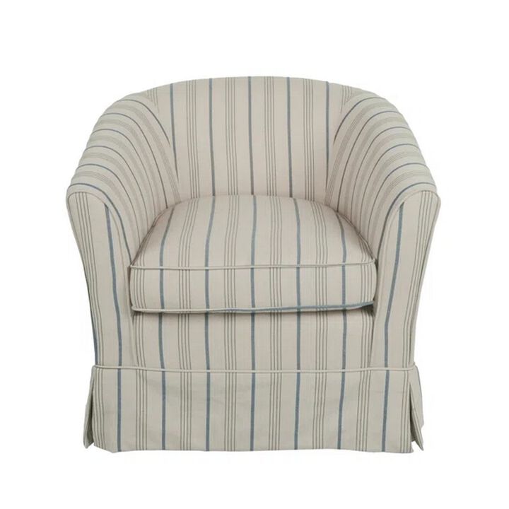 Accent Swivel Chair, Modern Round Barrel Back, Soft White Gray Fabric