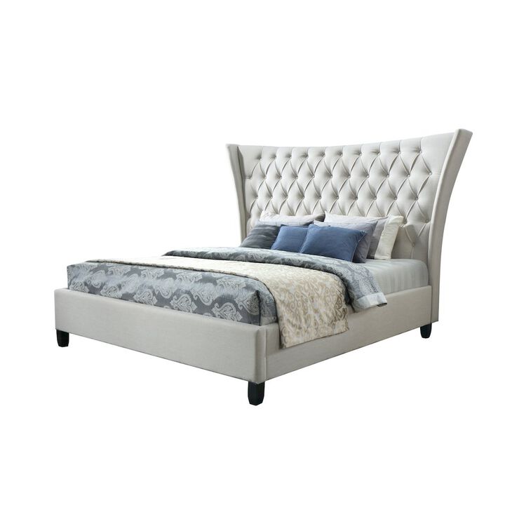 Eclectic Alexis King Bed in Limestone Beige