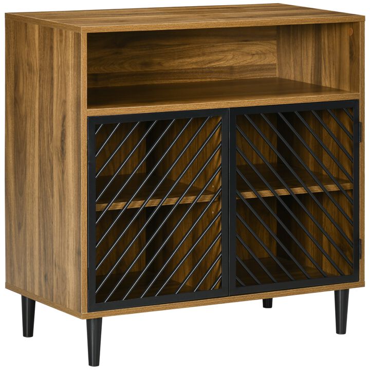Rustic Entryway Cabinet: Storage Sideboard with Metal Doors