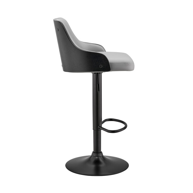 Asher Adjustable Faux Leather Bar Stool