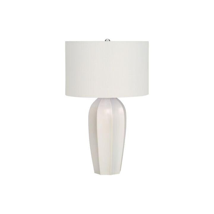 Monarch Specialties I 9731 - Lighting, 27"H, Table Lamp, Cream Ceramic, Ivory / Cream Shade, Modern