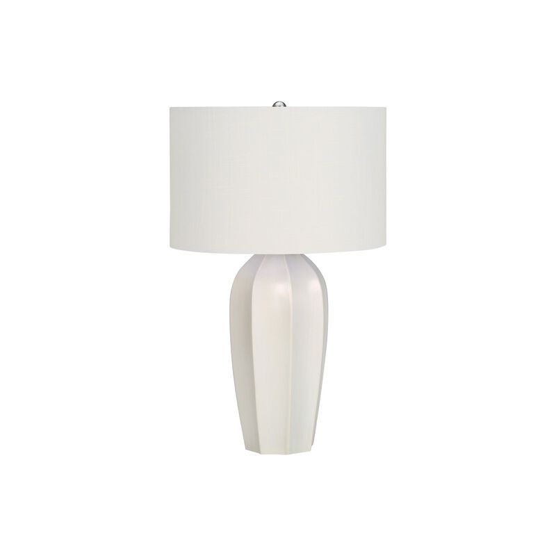 Monarch Specialties I 9731 - Lighting, 27"H, Table Lamp, Cream Ceramic, Ivory / Cream Shade, Modern