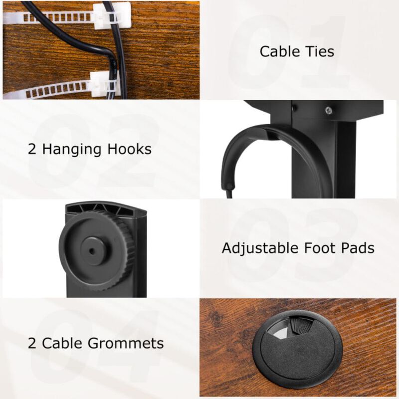 Hivvago Electric Standing Desk with 3 Memory Height Settings and 2 Hanging Hooks & Cable Management