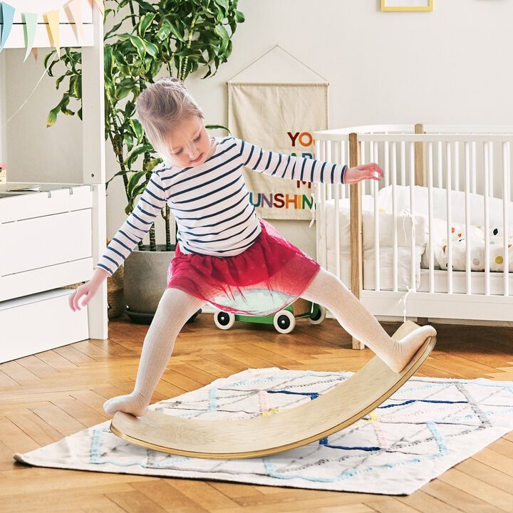 Natural Wobble Board for Kids and Adults