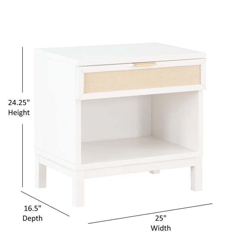 Comfort Pointe Bayport Cane 1 Drawer Nightstand