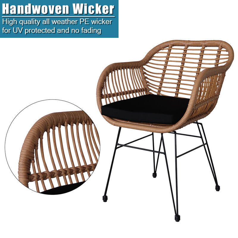 3-Piece Patio Conversation Set – Outdoor Sofa & Chairs with Cushions for Garden & Deck