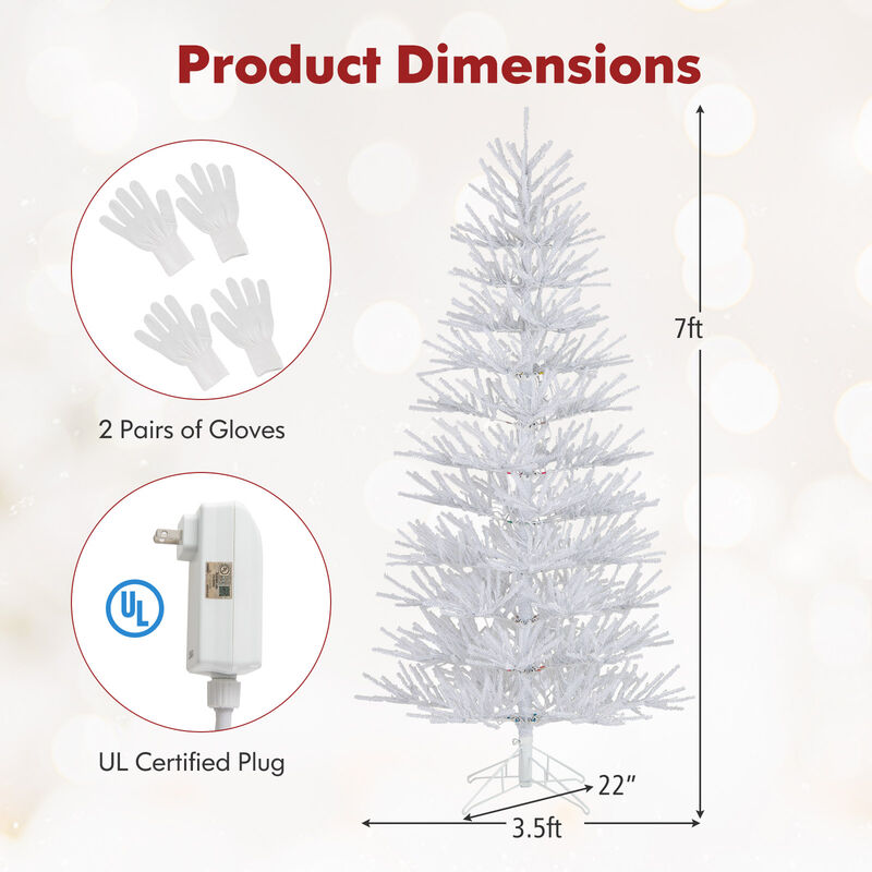 Artificial Pre-lit Christmas Tree Hinged Xmas Tree with Coral-like Branch Tips