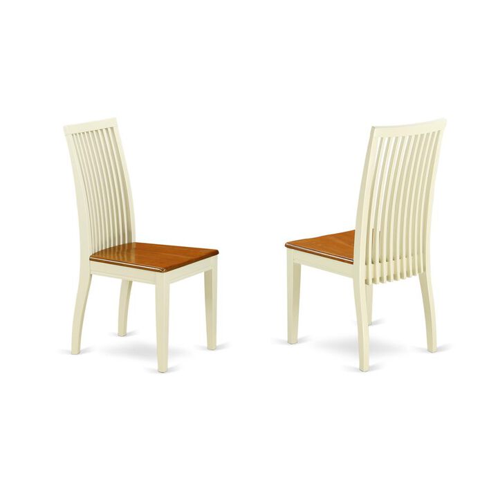 East West Furniture Dining Chair Buttermilk & Cherry, IPC-BMK-W