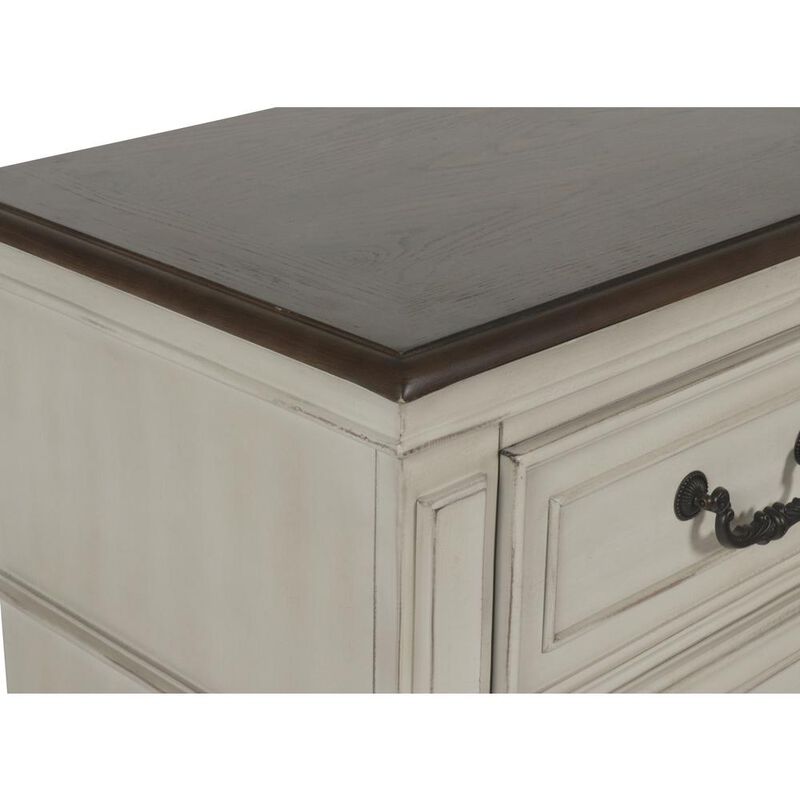 New Classic Furniture Furniture Anastasia Solid Wood Frame Nightstand in Antique White